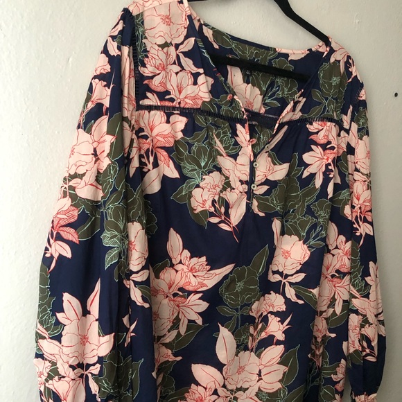 Talbots floral boho lightweight blouse 2x plus size 100% cotton - Picture 8 of 10